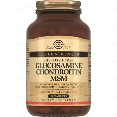 Глюкозамін хондроїтин МСМ Solgar Glucosamine Chondroitin MSM Triple Strength таблетки №60