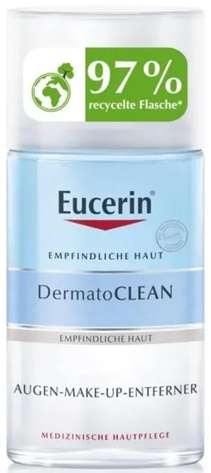 Засіб Eucerin DermatoClean для зняття водостійкого макіяжу з очей для чутливої шкіри (83579), 125 мл