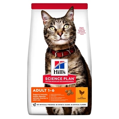 Корм сухой Hill's Science Plan Adult для взрослых кошек со вкусом курицы, 1,5 кг