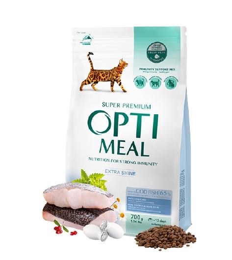 Корм сухий для кішок Optimeal з високим вмістом тріски, 700 г