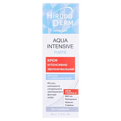 Крем для обличчя Hirudo Derm Extra Dry Aqua Intensive Forte інтенсивно зволожуючий, 50мл