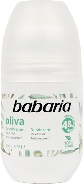 Дезодорант-антиперспірант кульковий Babaria Oliva 48h з олією оливи, 50 мл