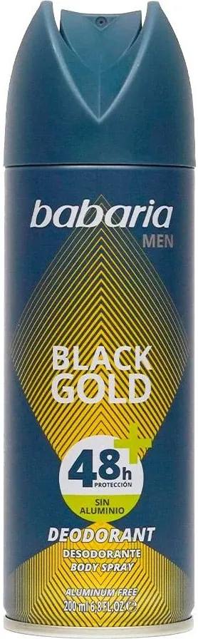 Дезодорант спрей Babaria Men Black Gold 48h для чоловіків, 200 мл
