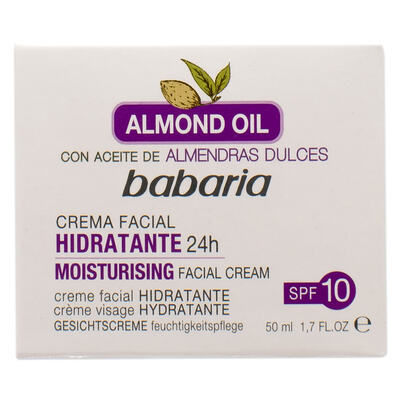 Крем для лица Babaria Almond Oil SPF10 увлажняющий с миндальным маслом, 50 мл