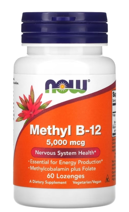 Вітамін Methyl B-12 5000 мкг NOW льодяники №60