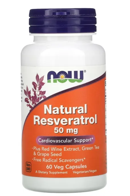 Ресвератрол NOW Resveratrol 50 мг капсули №60