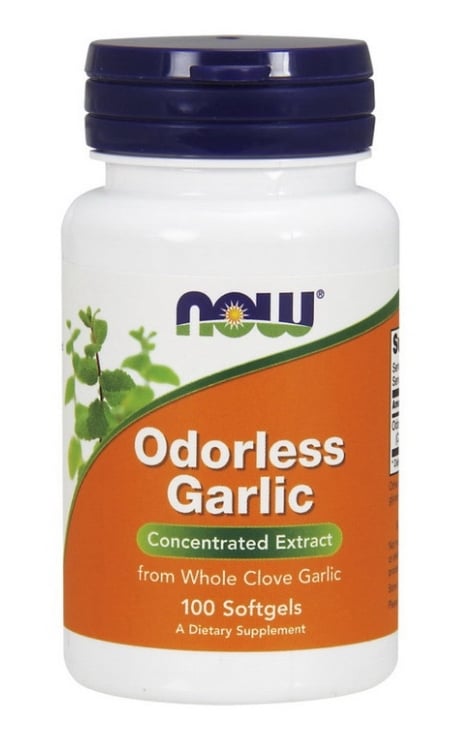 Чеснок NOW Odorless Garlic без запаха, концентрированный экстракт, 100 капсул