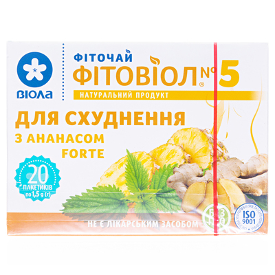 Фиточай Фитовиол №5 для похудения с ананасом форте по 1.5 г №20 в фил.-пак.