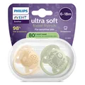 Пустушка силіконова Philips Avent Ultra Soft SCF091/46, 6-18 місяців, 2 шт