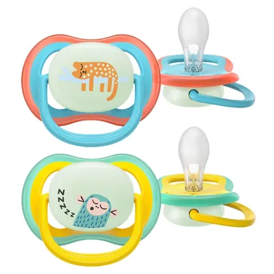 Пустушка силіконова Philips Avent Ultra Air SCF376/32 Нічна, 18+ місяців, нейтральний дизайн, 2 шт