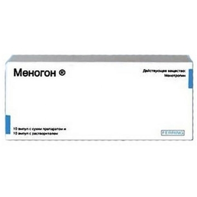 Меногон порошок для р-ра д/ин. по 75 МЕ фсг/75 МЕ лг №10 в амп. с р-лем