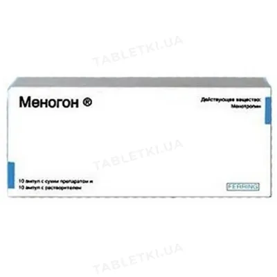Меногон порошок для р-ну д/ін. по 75 МО фсг/75 МО лг №10 в амп. з р-ком