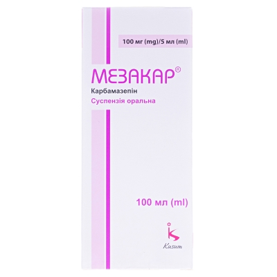 Мезакар суспензия ор. 100 мг/5 мл по 100 мл во флак.