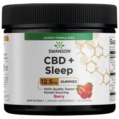 Дієтична добавка Swanson CBD + Sleep 12,5 мг желейні пастилки №60