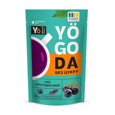 Чай-концентрат Yogoda без цукру смородиновий зі смородиною та базиліком, 40 г
