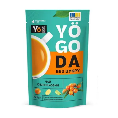 Чай-концентрат Yogoda без цукру обліпиховий із обліпихою, лаймом та імбиром, 40 г
