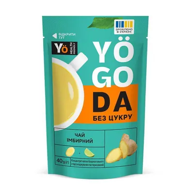 Чай-концентрат Yogoda без цукру імбирний із імбиром та лаймом, 40 г