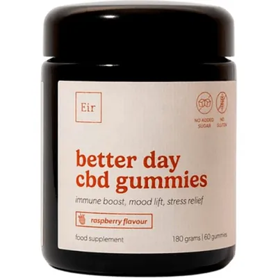 CBD з вітаміном D3 і цинком Eir Health Better Day желейні цукерки з малиновим смаком №60