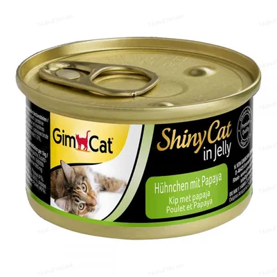 Корм вологий для кішок GimCat Shiny Cat з куркою і папаєю, 70 г