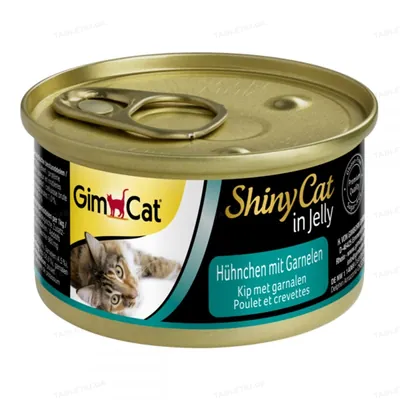 Корм вологий для кішок GimCat Shiny Cat з куркою та креветками в желе, 70 г