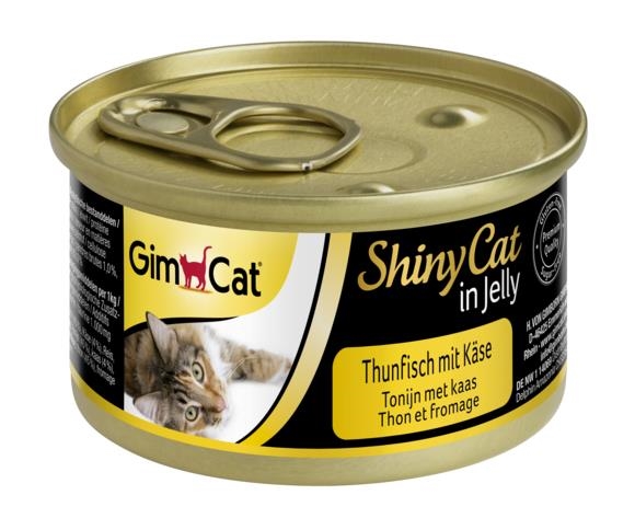 Корм влажный для кошек GimCat Shiny Cat с тунцом и сыром в желе, 70 г