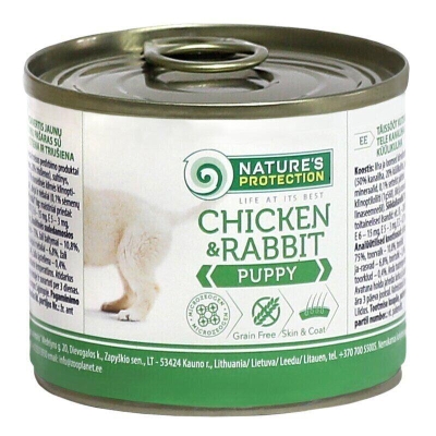 Корм влажный для щенков Nature's Protection Puppy chicken & rabbit с курицей и кроликом 200 г