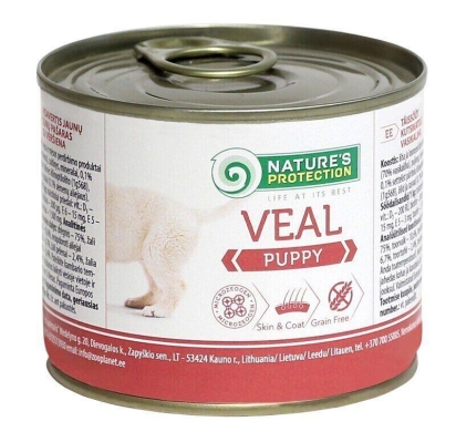 Корм влажный для щенков Nature's Protection Puppy Veal с телятиной, 200 г