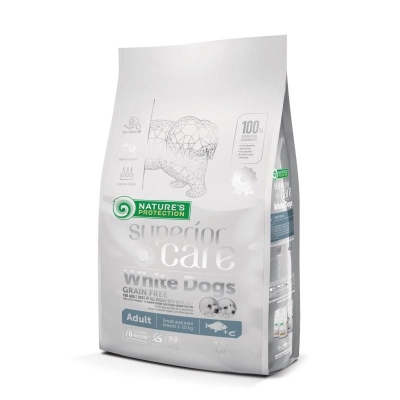 Корм сухой Nature's Protection Superior Care White Dogs Grain Free Small And Mini Breeds для собак мелких пород с белой шерстью, 1,5 кг