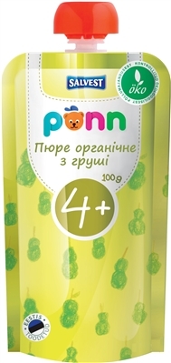 Пюре фруктовое Ponn Salvest органическое Груша, 100 г