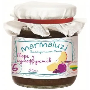 Пюре фруктове Marmaluzi з сухофруктів, 125 г