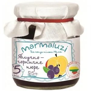 Пюре фруктове Marmaluzi Яблучно-чорничне, 125 г
