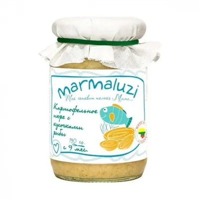 Пюре рибно-овочеве Marmaluzi Картопляне з шматочками риби, 190 г
