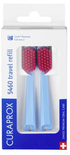 Набор насадок Curaprox Set Travel на дорожную зубную щетку CS 5460 Ultra Soft, 2 шт