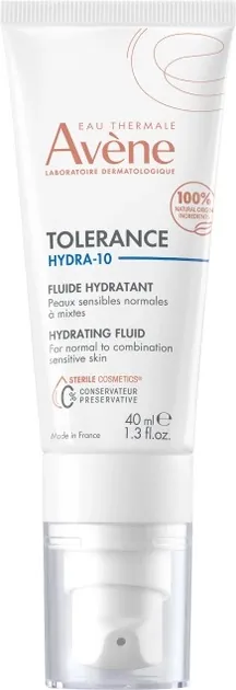Флюїд для обличчя Avene Tolerance Hydra-10 зволожуючий з гіалуроновою кислотою, 40 мл