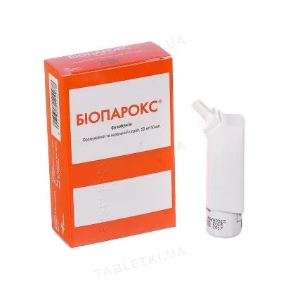 Біопарокс спрей оромукоз. та наз. 50 мг/10 мл по 10 мл у конт.
