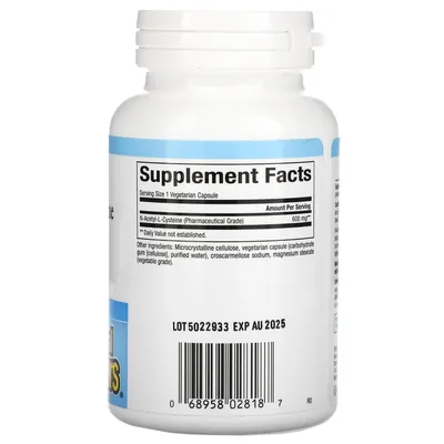 N-ацетил-L цистеїн Natural Factors NAC 600 мг, 60 веганских капсул