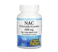 N-ацетил-L цистеин Natural Factors NAC 600 мг, 60 веганских капсул