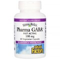 Гамма-аминомасляная кислота Natural Factors Stress Relax Pharma GABA 100 мг, 60 веганских капсул