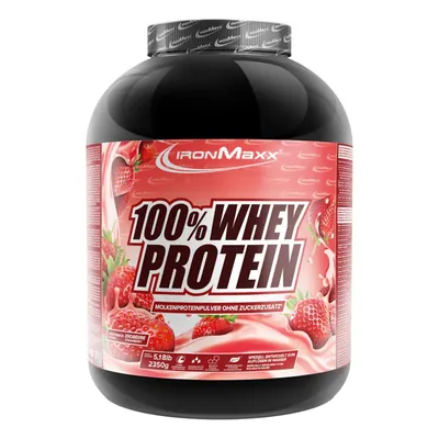 Протеїн сироватковий концентрат IronMaxx 100% Whey Protein полуниця, 2350 г (банка)