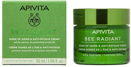 Крем для лица Apivita Bee Radiant насыщенной текстуры для защиты от старения и следов усталости, 50 мл