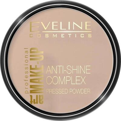 Пудра компактная Eveline Anti-Shine Complex матирующая минеральная с шелком №35 Golden Beige, 14 г