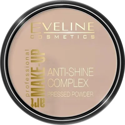 Пудра компактна Eveline Anti-Shine Complex матуюча мінеральна з шовком №35 Golden Beige, 14 г