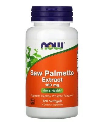 Со Пальметто екстракт NOW Saw Palmetto Extract 160 мг м'які капсули №120