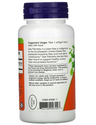 Экстракт Со Пальметто NOW Saw Palmetto Extract 160 мг капсулы №120
