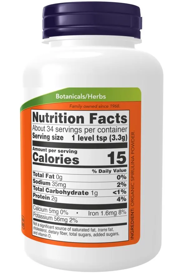 Спіруліна NOW Spirulina Powder порошок, 113 г