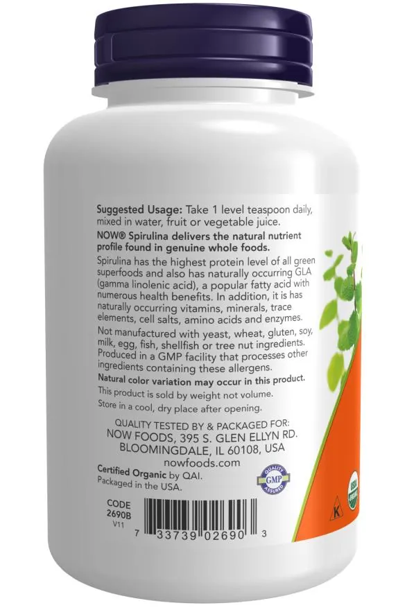 Спіруліна NOW Spirulina Powder порошок, 113 г