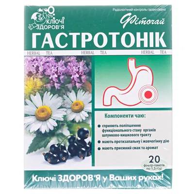 Фіточай Ключі Здоров'я №60 Гастротонік по 1,5 г №20 в філ.-пак.