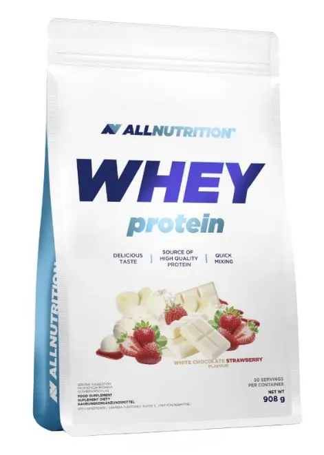 Протеїн сироватковий концентрат Allnutrition Whey Protein полуниця-білий шоколад, 908 г