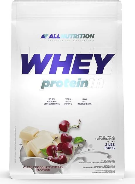 Протеїн сироватковий концентрат Allnutrition Whey Protein вишня-білий шоколад, 908 г