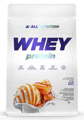 Протеїн сироватковий концентрат Allnutrition Whey Protein карамельне морозиво, 908 г